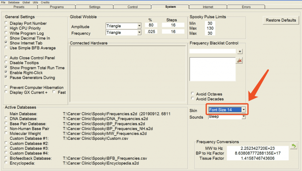 screen fonts size