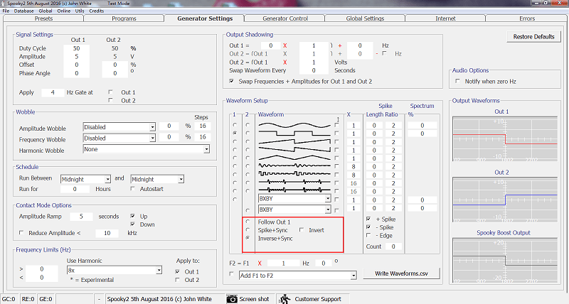 Inverse+Sync, Follow Out 1, Spike+Sync