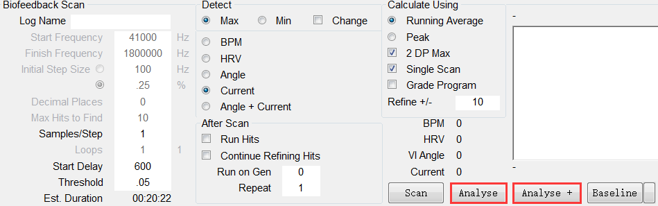 Analyse and Analyse+ Button-1