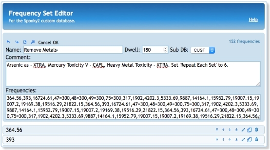 frequency set editor