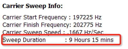 Carrier Sweep Info