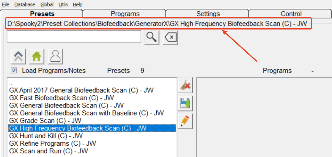 GX High Frequency Biofeedback Scan (C) - JW