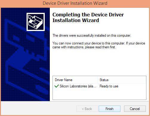 Driver Installation Complete