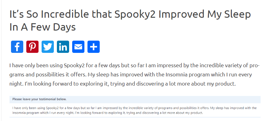 review of spooky2 user for sleep